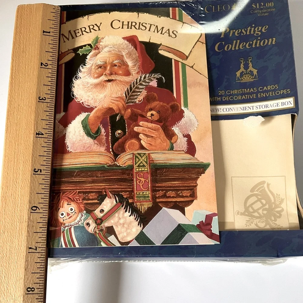 Twenty Vintage Christmas Cards Showing Santa Checking his Good/Naughty List.